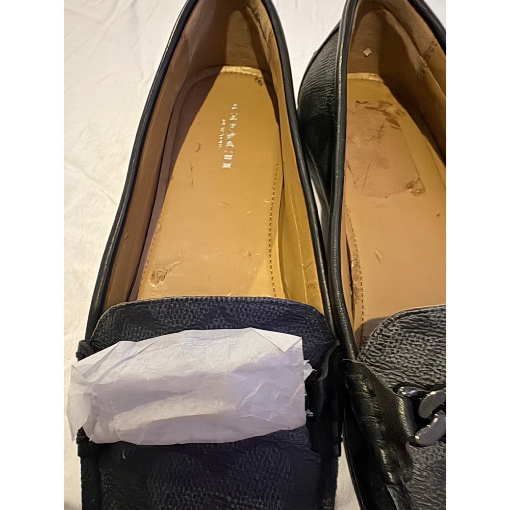 Coach Signature Monogram Driver Loafers Charcoal Black Gunmetal Hardware - Picture 2 of 9